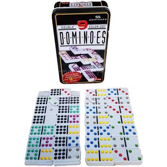 Juego De Domino Doble 9 De Colores 55 Fichas + Caja Metal Dominoes con  Ofertas en Carrefour