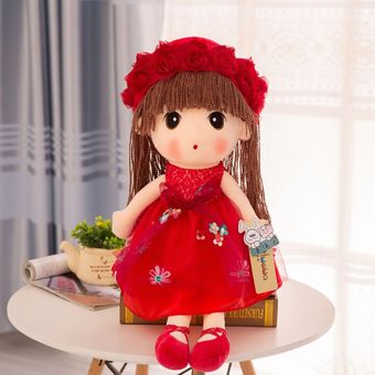 45 CM de alta calidad lindo vestido de flores de peluche niñas muñeco 