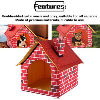 Casa portátil de ladrillo para mascotas con chimenea cálida y acogedora  cama para perros y gatos, tienda para mascotas | Linio México -  GE598PE0U77QDLMX