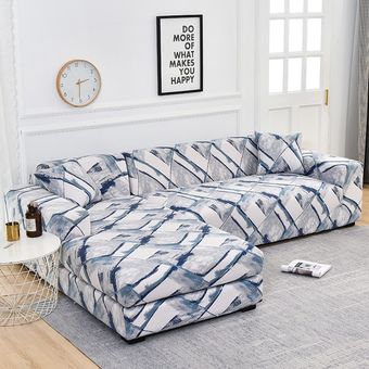 #Color 30 Funda de sofá geométrica elástica para sala de estar,mascotas,esquina en forma de L,Diván,funda de sofá,1 ud. 