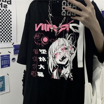 Nicemix Camiseta Vintage De Dibujos Animados De Anime Para Mujer Ropa Tiktok Camiseta Gotica Camiseta Holgada Estampada Camiseta Coreana Negra De Verano Ch1125black Fuc Linio Peru Un055fa1a59n3lpe