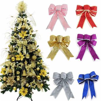 5pcs decoraciones navideñas cinta de árbol de navidad decoración arco adornos 