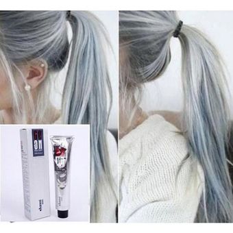 100 Ml Color De Pelo Crema Gris Claro Color Crema Permanente Fácil Temporal Diy Super Tinte Crema Para El Cabello Para Hombres Las Mujeres