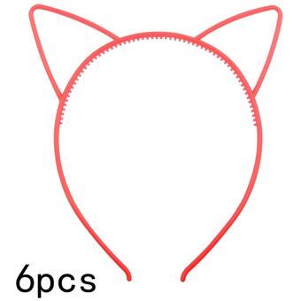 Diademas luminosas con orejas de gato para niña y bebé accesorios para el cabello de Pascua para Halloween cintas de plástico brillantes para el pelo 6 uds. 