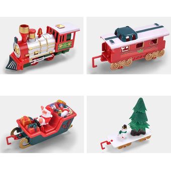 Regalos de Navidad del tren eléctrico de juguete eléctrico de coches de juguete pista Año Nuevo Niños 
