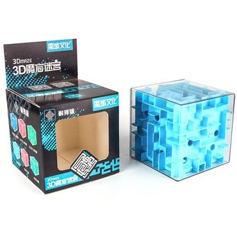Rompecabezas de Aprendizaje de bola de metal del cubo 3D juguete de los niños del juego Laberinto 3D del juguete del cubo 