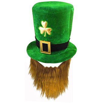 GADGETKING Irlandés Sombrero de Copa Día de San Patricio Duende Vestido de lujo Partidario de Irlanda Trébol Verde Trébol Hombre Damas Unisex Paddys 