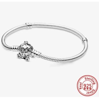 Real 925 Corazón De Plata Esterlina Flor Corona Carruaje De 