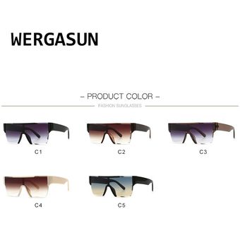Wergasun Sunglasses Men Women High Quality Rectangle Uv400 
