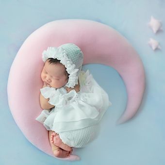 Cómoda decoración estrella Luna forma cojín sofá hogar cama almohada para foto Prop bebé sesión de fotos decoración accesorio 