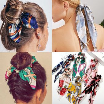 Gran gasa Bowknot Scrunchies pelo perla de mujer de moda de cola de caballo titular de la corbata de Pelo elástico gomas de pelo Accesorios de cabeza Stripe Blue Gran gasa Bowknot Scrunchies pelo perla de mujer de moda de cola de caballo titular de la corbata de Pelo elástico gomas de pelo Accesorios de cabeza Stripe Blue