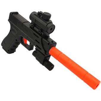 Pistola de Gel 3pz para Niños con Bolas Hidrogel y Dardos Manual Negro