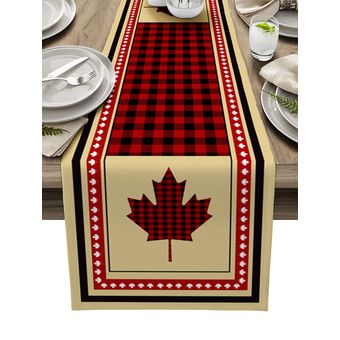 Bandera de Canadá mesa de comed Camino de mesa con textura Vintage 