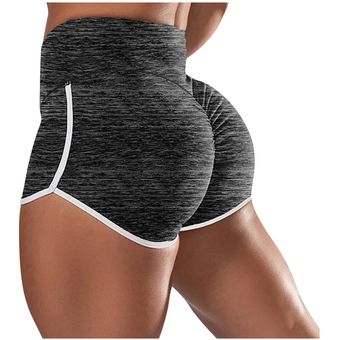 Pantalones cortos deportivos de cintura alta para mujer,mallas de encaje perfecto para Yoga,para correr y gimnasio #gray 
