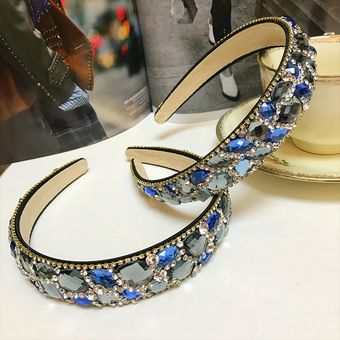 Diademas de diseñador de lujo Para Mujer venta al por mayor Tiara con gema de piedra Diademas Para El Pelo accesorios coloridos Para El cabello 