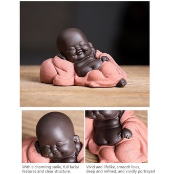 Ornamento de cerámica de visualización estatuilla tallada Craft Maitreya Statue Mano 