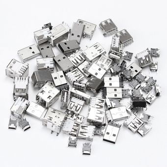 82 piezas 14 estilo USB macho hembra Mini USB SMD conector d 