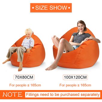 100x120cm adulto impermeable beanless Bean Bag cubierta de la silla cubierta Sofá perezoso Ocioso Inicio  Sin Relleno-chile rojo 