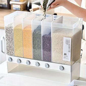 Máquina de contenedor almacenamiento alimentos secos dispensador cereales  doble