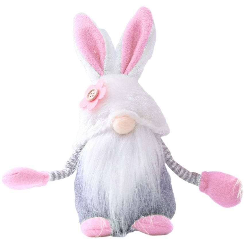 Pascua conejito gnomo primavera gris raya gnomos hechos a mano conejo regalos tomte elf