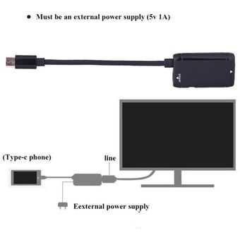 Adaptador USB compatible con HDMI USB-C Tipo C a 3.1 cable para el teléfono Android Tablet 