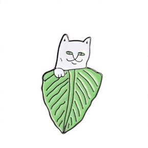 EY Personalidad Cartoon lindo gato Brooch pasadores creativas insignia de Regalo de joyería-Xz364