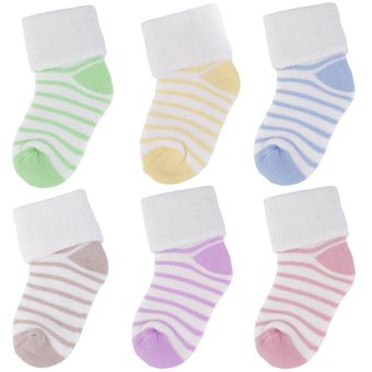 Calcetines de toalla de niños cálidos gruesos calcetines suaves calcetines de bebé lindos colores 