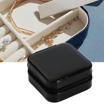 Joyería portátil Mini PU anillos de almacenamiento de casos pendientes del collar Organizador 