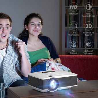 Mini proyector de 2.800 lúmenes WIFI Beamer LED portátil de proyectores de cine en casa 3D 