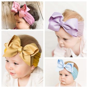 cinta para la cabeza con lazo accesorios para el cabello suaves Diadema elástica de nailon para recién nacidos turbante para bebé para niña Bandanas 