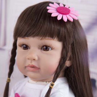 Real Looking 60 CM Reborn Dolls Girl Cuerpo De Tela De Vinilo Suave 