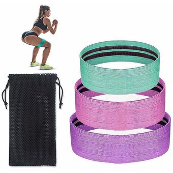 CompraYaMismo. Kit Set x 3 Bandas Elásticas Resistencia Tela Fitness