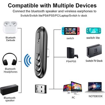 Adaptador Bluetooth Inalámbrico Pc Ps4 Nintendo Switch Ps5