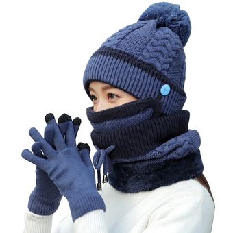 4 Bufandas De Invierno Para Mujeres Suenan Pañuelos De Punto Guantes, 