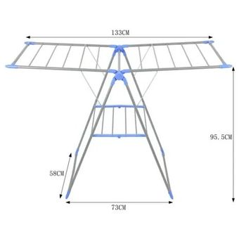 Tendedero Ropa Plegable Con Alas Premium Acero Inoxidable #