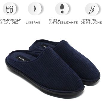 Vedicci Pantuflas para Hombre de Cuero fino y comodo. Pantuflas de  Caballero para Descanso. Pantuflas Hombre de Piel con interior de Peluche.  Sandalias de descanso. Slippers for Men. (Café, 26-27) : 