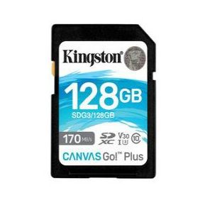 MEMORIA KINGSTON SDXC CANVAS GO PLUS 128GB UHS-I U3 V30 CLAS...