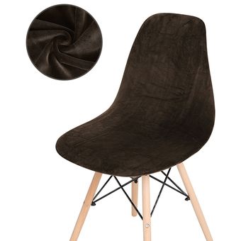 #ME02-5870 Tela de terciopelo de colores sólidos asiento de la cubierta para silla sin brazos Shell funda silla banquete Hotel funda de asiento 