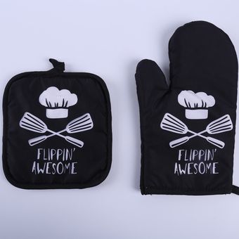 2 unidsset caliente manoplas de horno hornear Anti-caliente guantes microondas aislamiento Mat cocina guante antideslizante guantes resistentes al calor 