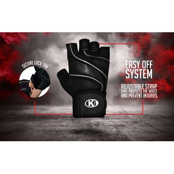 Guantes Gimnasio Barra Levantamiento Pesas K6