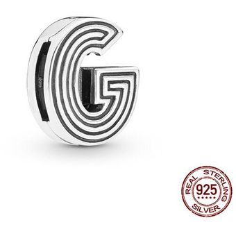 925 Plata Esterlina 26 Letras Clip De Encanto Reflexivo Para 925 Plata Esterlina 26 Letras Clip De Encanto Reflexivo Para