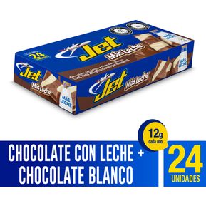 Chocolatina  Jet Leche calcio  plegadiza x 24 unidades x 12g