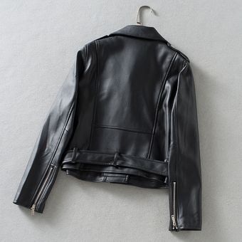 Fitaylor-Chaqueta de piel sintética con cinturón para mujer abrigo 
