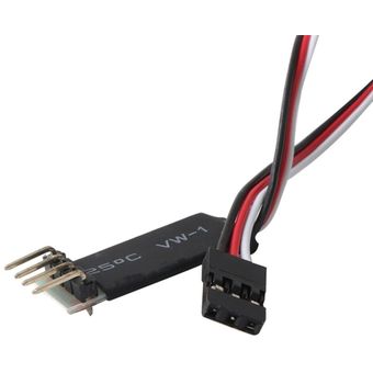 Dos canales controlados interruptor remoto Receptor luminosos de control del cable para el coche de RC Negro-Rojo 