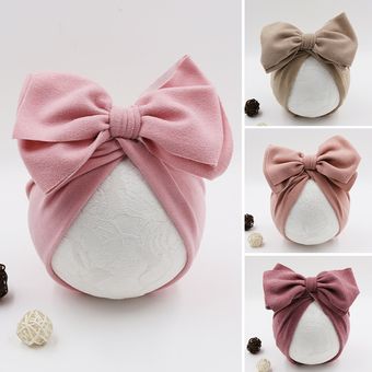 Sombrero de lana para bebé,lazos con turbante con flor,som 