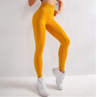 Mallas deportivas de cintura alta para mujer pantalones de Yoga elásticos 