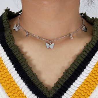 Multicapa Vintage mariposa colgante collar para mujer mari ~ 