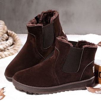 Botas de nieve de invierno de felpa Botines cálidos de piel para Hombre zapatillas antideslizantes de alta calidad 