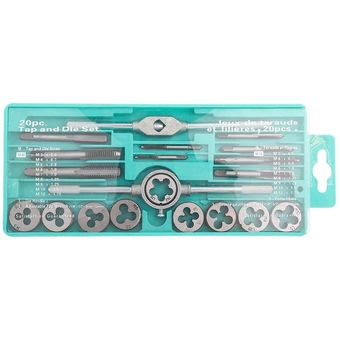 Juego de machos y matrices de 20 piezas M3 ~ M12 Rosca de tornillo y l 
