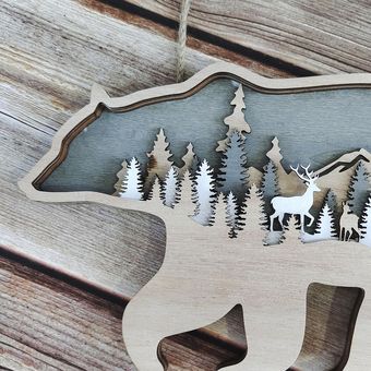 Navidad talla de madera paisaje adornos creativos hogar decoraciones de vacaciones 